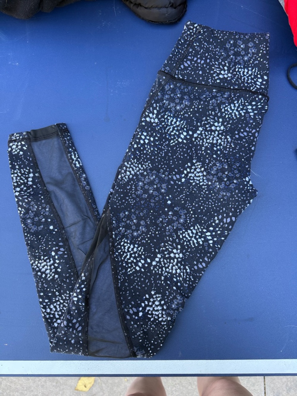 Victoria's Secret Black and Silver Speckled High-Waist Leggings